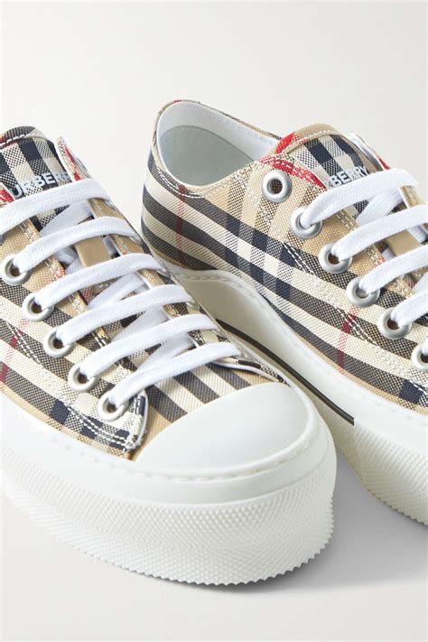 burberry high top shoes|Burberry checked canvas sneakers.